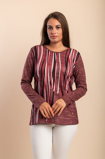 Top stampato, rosso