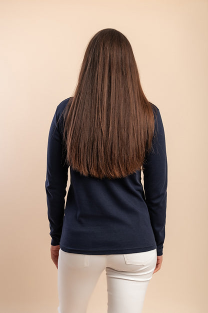Maglia in cotone a maniche lunghe, nera