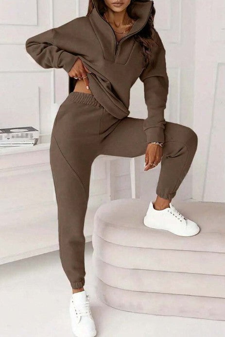 Completo tuta in cotone, marrone