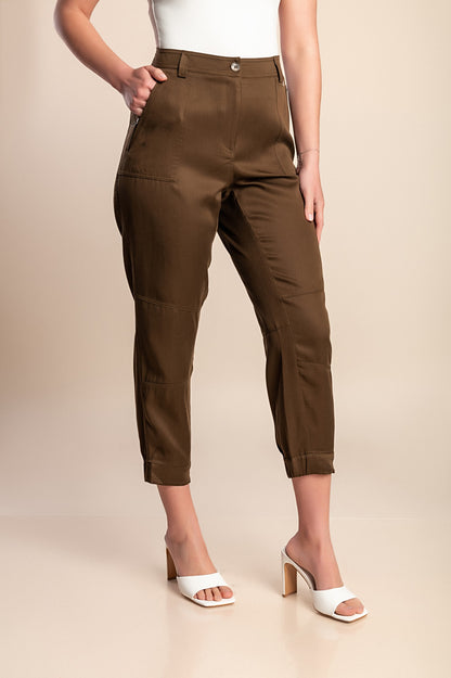 Pantaloni taglie forti, oliva