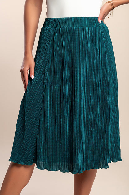 Gonna plissettata taglie forti, verde