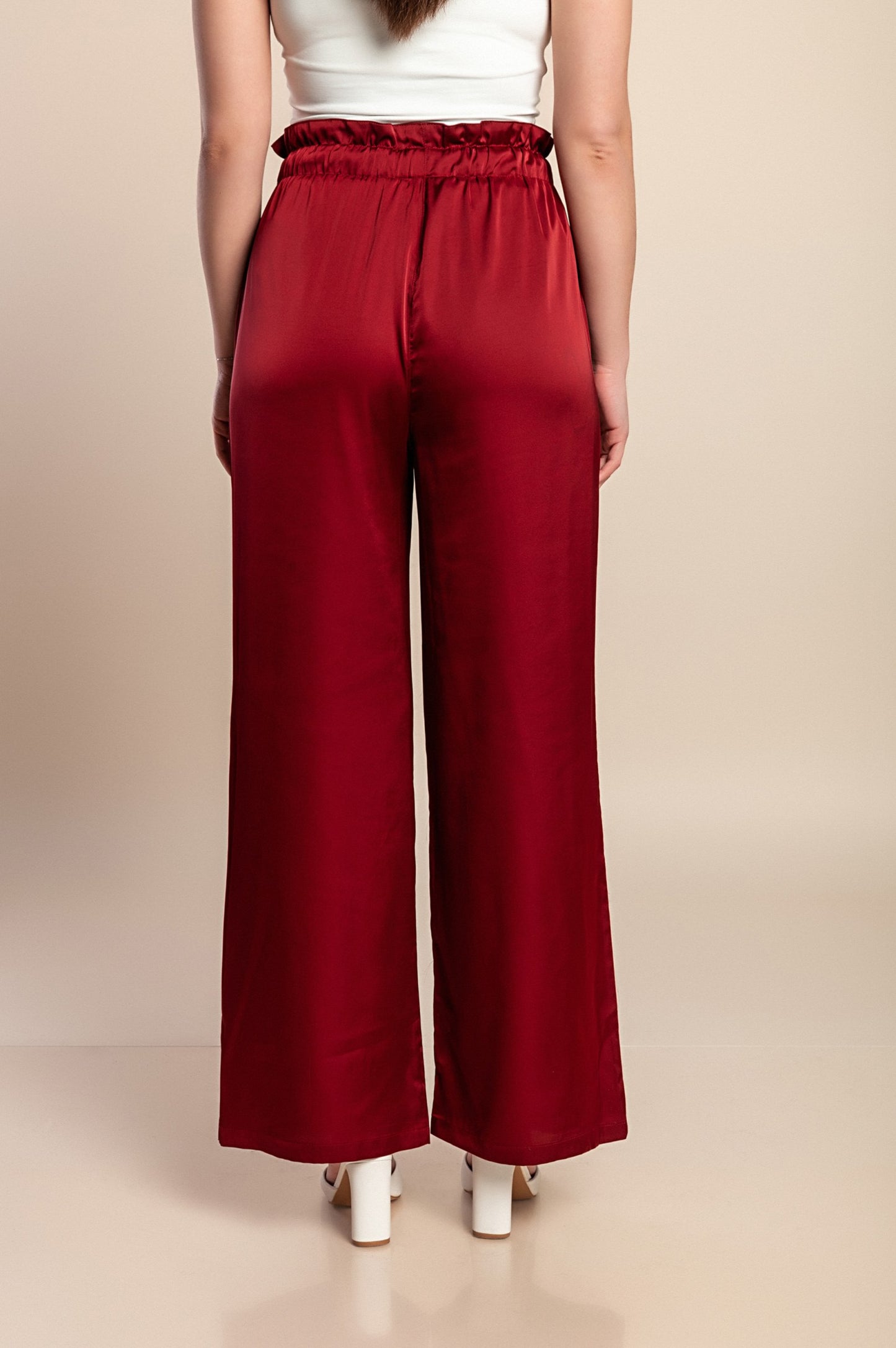 Pantaloni lunghi eleganti, bordeaux