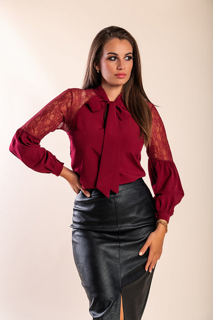 Camicia con dettagli in pizzo Ainsley, blu