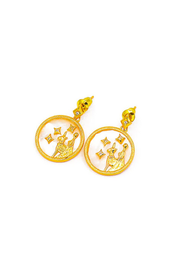 Orecchini rotondi, VIRGO, colore oro