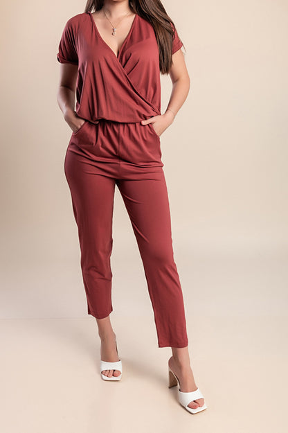 Tuta a maniche corte, mattone