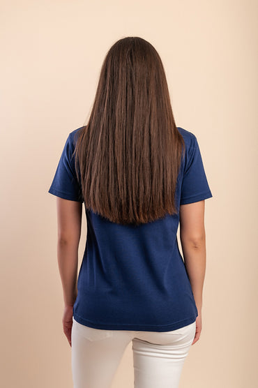 T-shirt in cotone con stampa, blu scuro