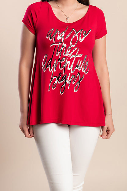 T-shirt stampata, blu