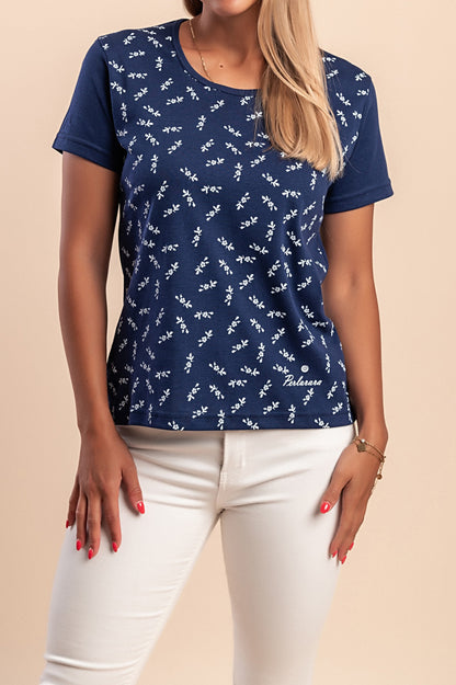 T-shirt in cotone con stampa, blu scuro