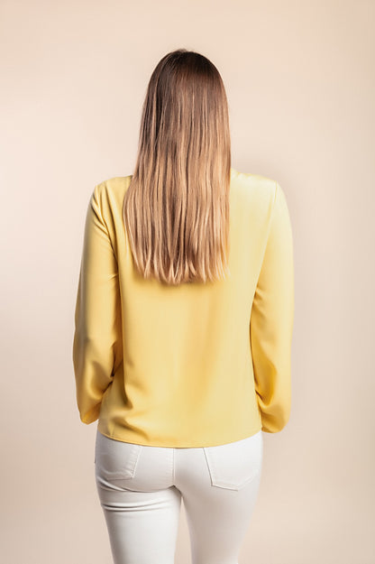 Camicetta con scollatura, gialla