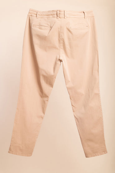 Pantaloni in cotone taglie forti, beige