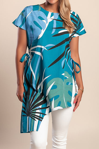 T-shirt in cotone con stampa, blu