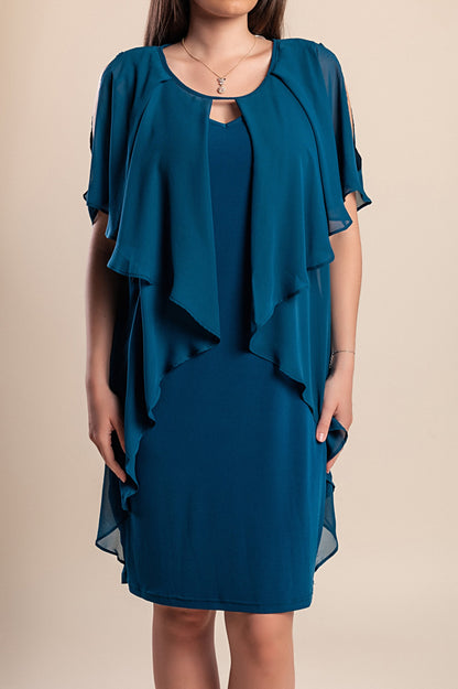 Abito midi taglie forti, petrolio