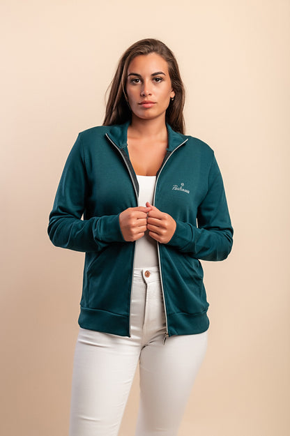 Giacca con zip in cotone, verde