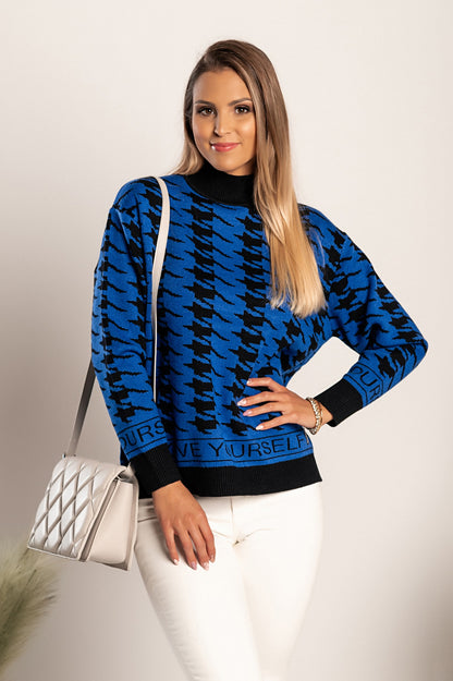 Maglia con fantasia pepita Sanga, marrone-nero