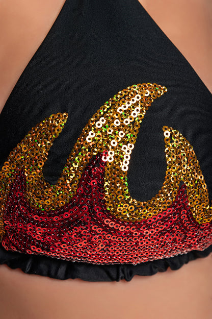 Costume da bagno bikini due pezzi, nero