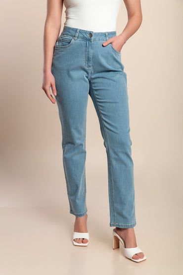 Jeans taglie forti, azzurro chiaro