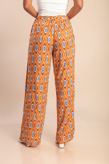 Pantaloni stampati taglie forti, arancioni