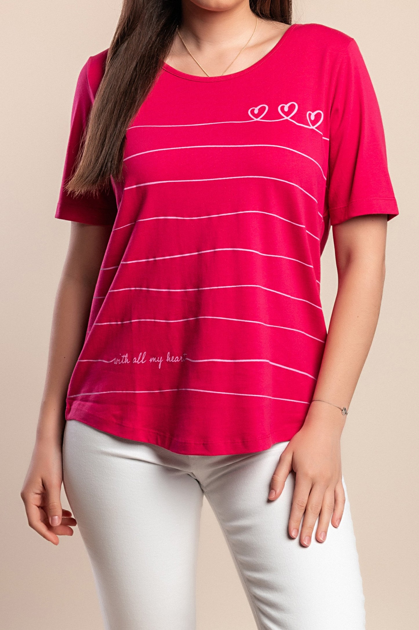 Maglietta taglie forti, rosa