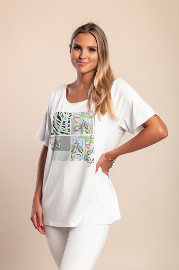 T-shirt stampata, bianca