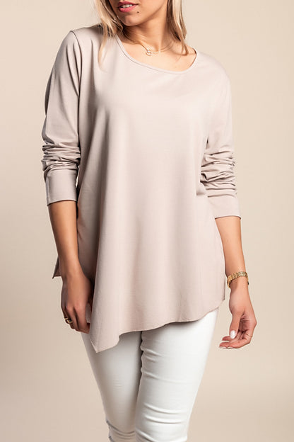 Tunica a maniche lunghe, beige