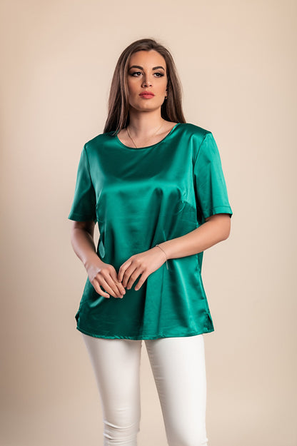 Camicetta in simil raso, verde