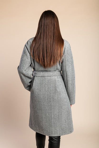 Elegante cappotto abbottonato, grigio chiaro