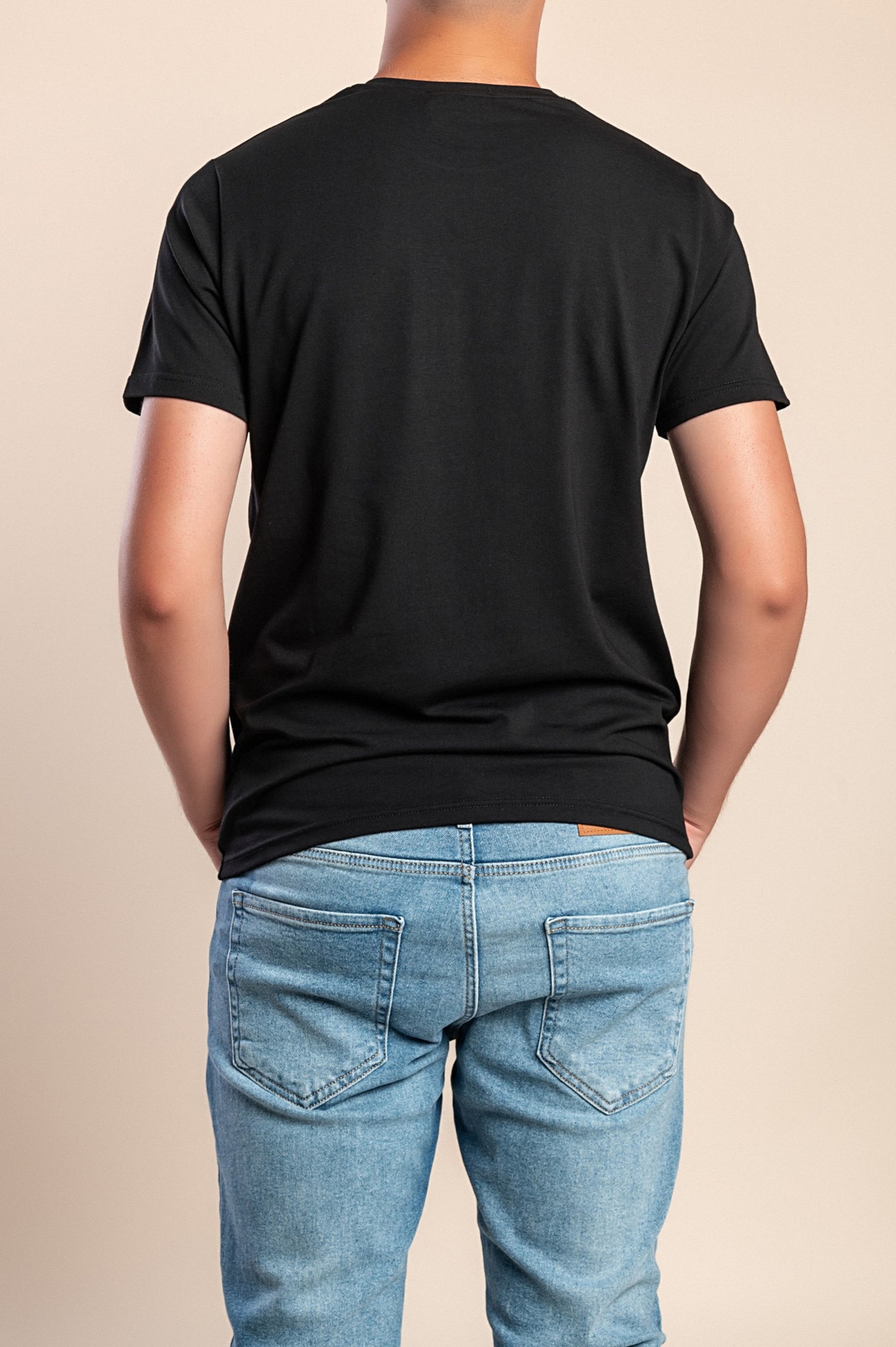 T-shirt da uomo in cotone con stampa, nera