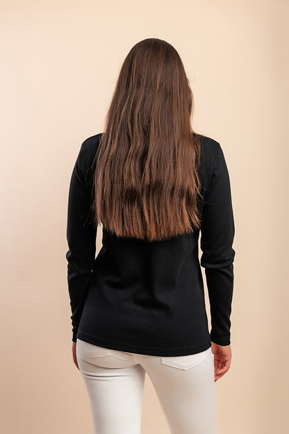 Maglia in cotone a maniche lunghe, marrone