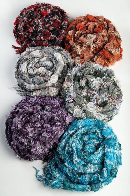 Set di 6 sciarpe, multicolore