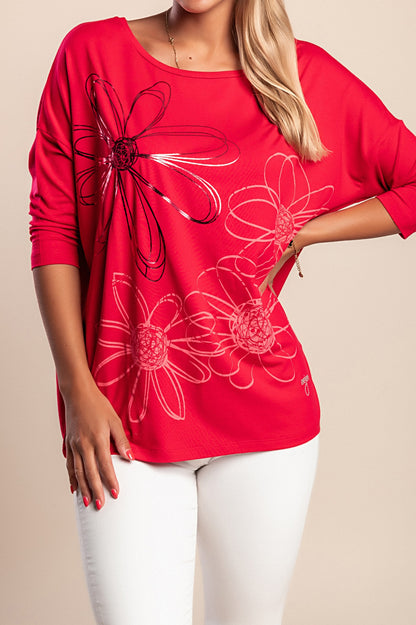 Maglietta a maniche 3/4, bianca