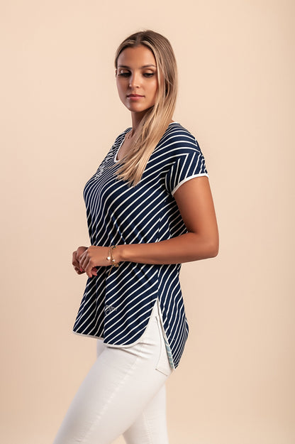 Maglietta a righe, rossa