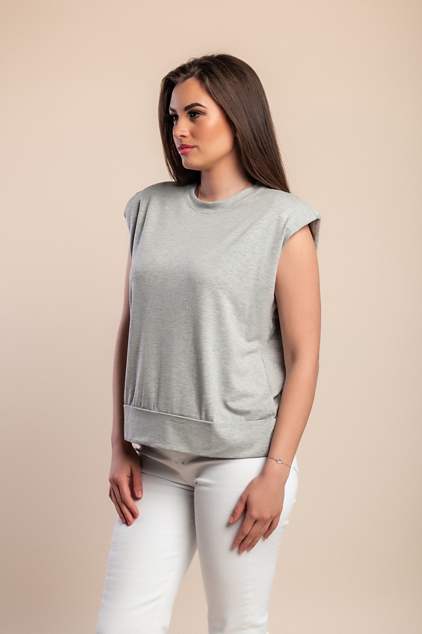 Top taglie forti, grigio