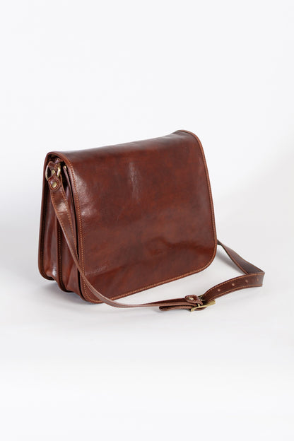Borsa in pelle naturale Kyleigh, marrone