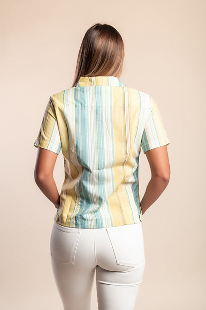 Camicia a righe, gialla