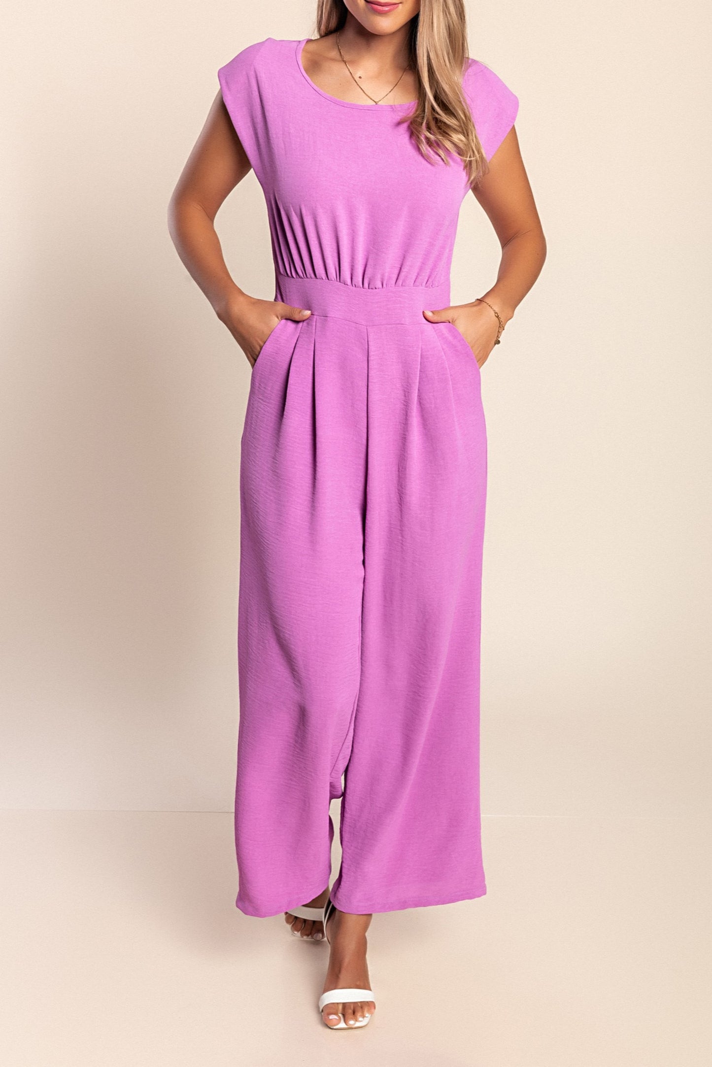 Tuta a maniche corte, colore lilla