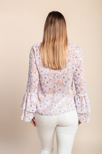 Camicetta con stampa floreale, lilla