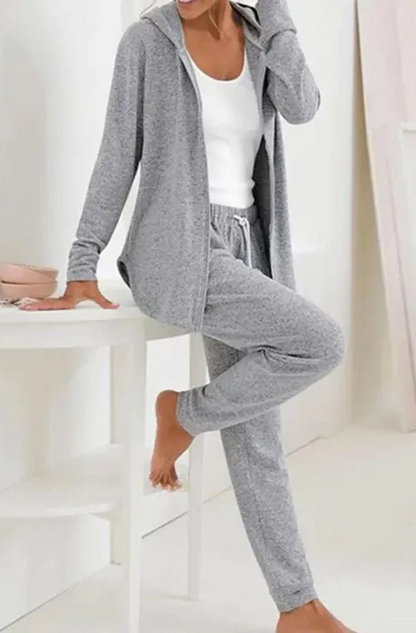 Completo tuta con zip, grigio chiaro