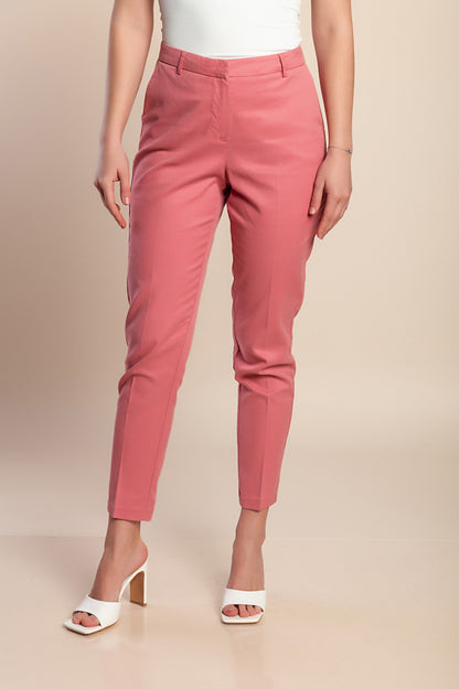 Pantaloni lunghi taglie forti, rosa