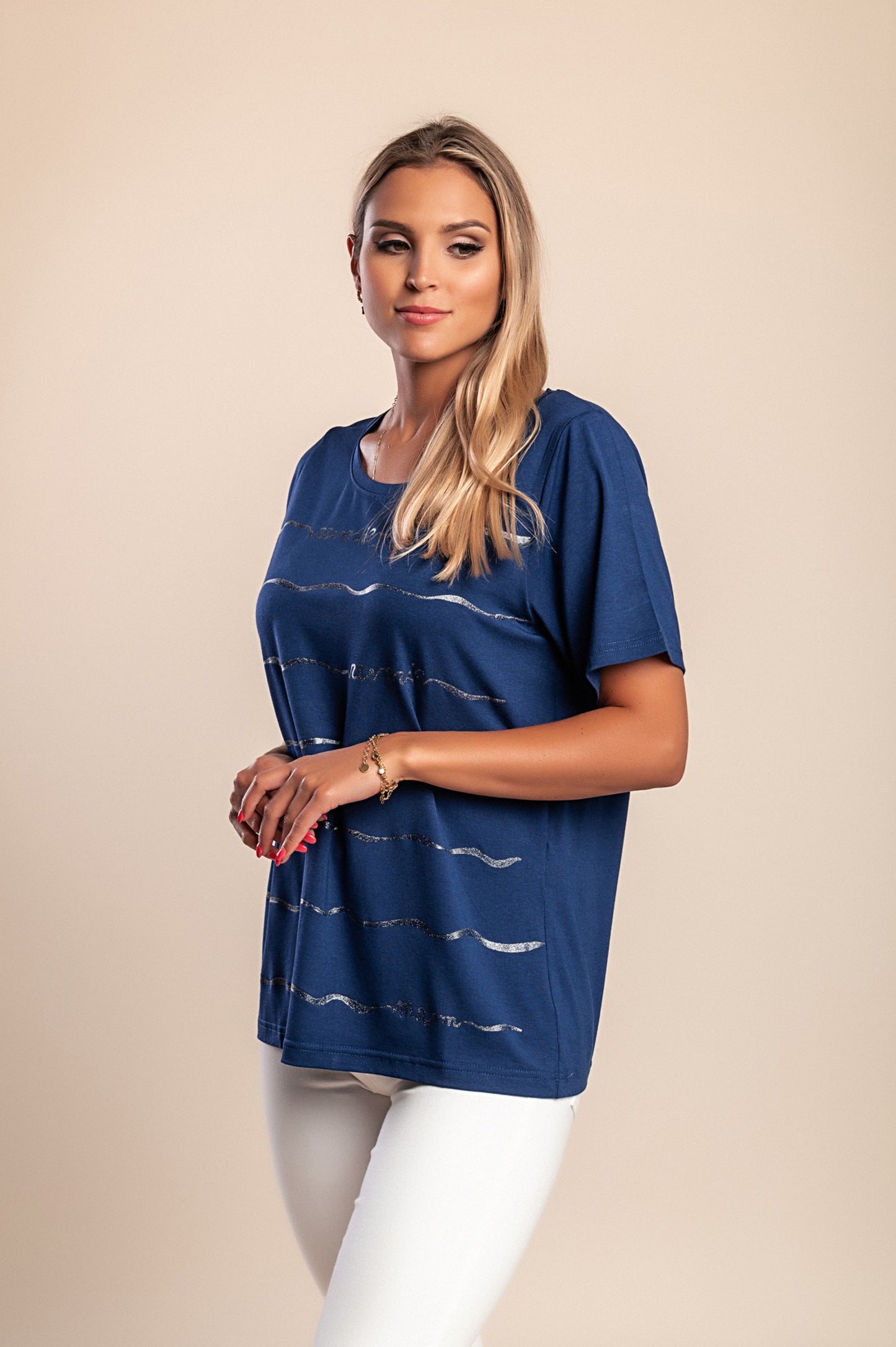 Maglietta con stampa, bianca