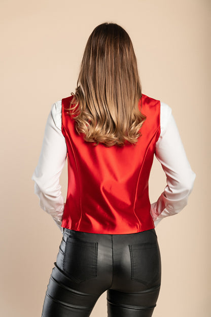 Gilet elegante con bottoni, nero