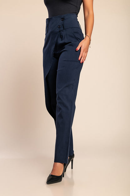 Pantaloni eleganti con volant, neri