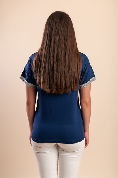 Maglietta con stampa, nera