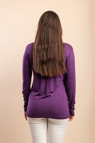 Maglia a maniche lunghe, viola