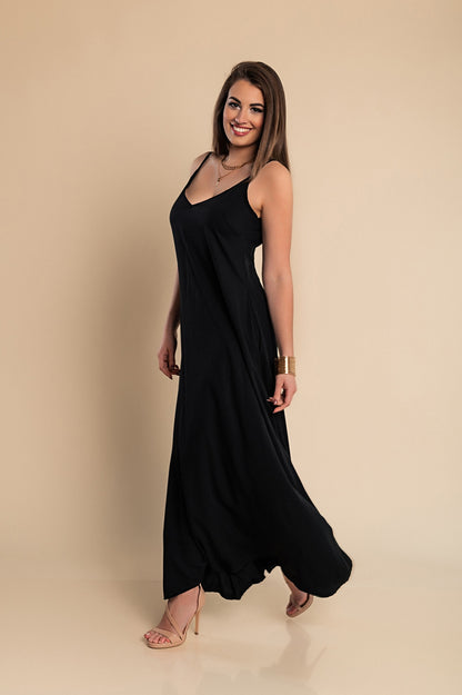 Vestito estivo lungo Yasmine, nero