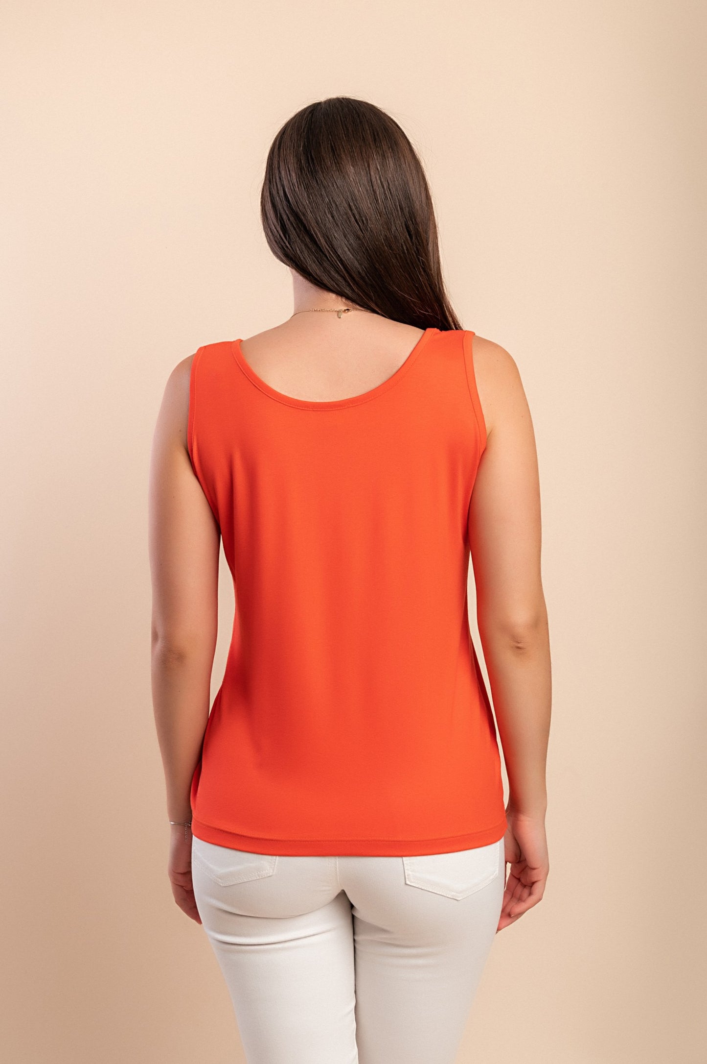 Top senza maniche in cotone, rosa