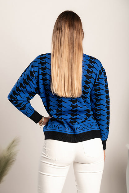 Maglia con fantasia pepita Sanga, marrone-nero