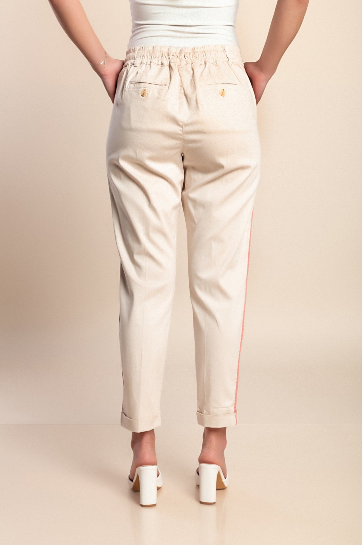 Pantaloni lunghi, crema