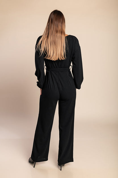 Tuta elegante a maniche lunghe, nera