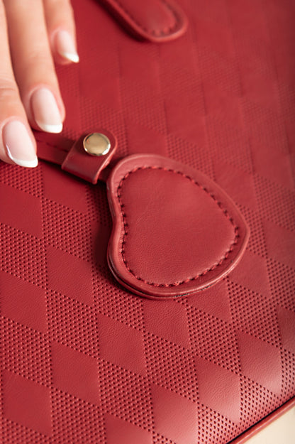 Borsa a mano in combinazione bicolore, bianco