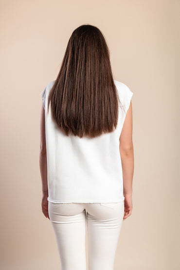 T-shirt in cotone con stampa, bianca